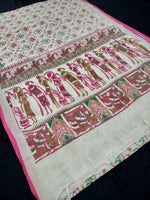 Load image into Gallery viewer, Beautiful White Linen Printed Saree