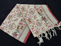 Load image into Gallery viewer, Beautiful White Linen Printed Saree