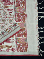 Load image into Gallery viewer, Beautiful White Linen Printed Saree