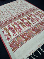Load image into Gallery viewer, Beautiful White Linen Printed Saree