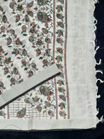 Load image into Gallery viewer, Beautiful White Linen Printed Saree