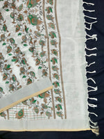 Load image into Gallery viewer, Beautiful White Linen Printed Saree