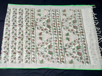 Load image into Gallery viewer, Beautiful White Linen Printed Saree