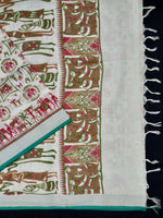 Load image into Gallery viewer, Beautiful White Linen Printed Saree