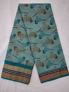 Printed Mangalagiri Cotton Saree With Zari Border