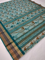 Load image into Gallery viewer, Printed Mangalagiri Cotton Saree With Zari Border