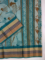 Load image into Gallery viewer, Printed Mangalagiri Cotton Saree With Zari Border