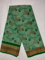 Load image into Gallery viewer, Printed Mangalagiri Cotton Saree With Zari Border