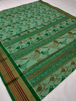 Load image into Gallery viewer, Printed Mangalagiri Cotton Saree With Zari Border