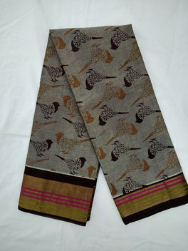 Printed Mangalagiri Cotton Saree With Zari Border