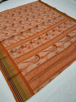Load image into Gallery viewer, Printed Mangalagiri Cotton Saree With Zari Border