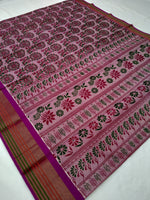 Load image into Gallery viewer, Printed Mangalagiri Cotton Saree With Zari Border