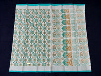 Load image into Gallery viewer, Printed Semi Cotton Slub Lenin With Silver Zari Border