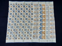 Load image into Gallery viewer, Printed Semi Cotton Slub Lenin With Silver Zari Border