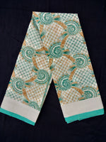 Load image into Gallery viewer, Printed Semi Cotton Slub Lenin With Silver Zari Border