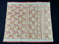 Load image into Gallery viewer, Printed Semi Cotton Slub Lenin With Silver Zari Border