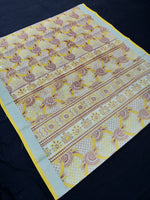 Load image into Gallery viewer, Printed Semi Cotton Slub Lenin With Silver Zari Border