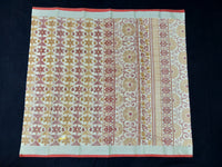 Load image into Gallery viewer, Printed Semi Cotton Slub Lenin With Silver Zari Border