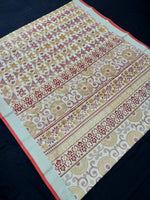 Load image into Gallery viewer, Printed Semi Cotton Slub Lenin With Silver Zari Border