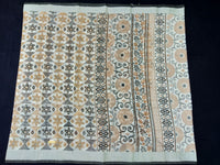 Load image into Gallery viewer, Printed Semi Cotton Slub Lenin With Silver Zari Border