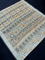 Load image into Gallery viewer, Printed Semi Cotton Slub Lenin With Silver Zari Border