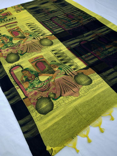 Mota Cotton Saree Comes With Bangladesh Print