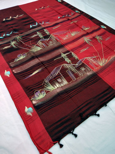 Mota Cotton Saree Comes With Bangladesh Print