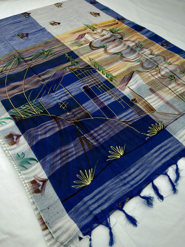 Mota Cotton Saree Comes With Bangladesh Print