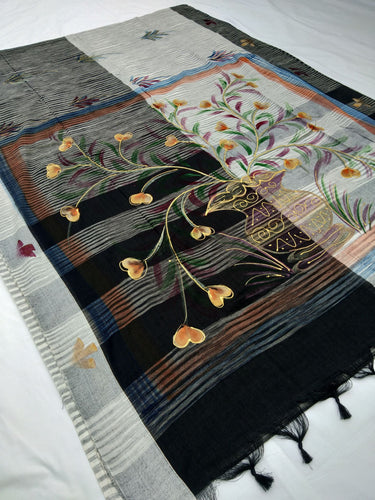 Mota Cotton Saree Comes With Bangladesh Print