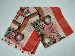 Mota Cotton Saree Comes With Bangladesh Print