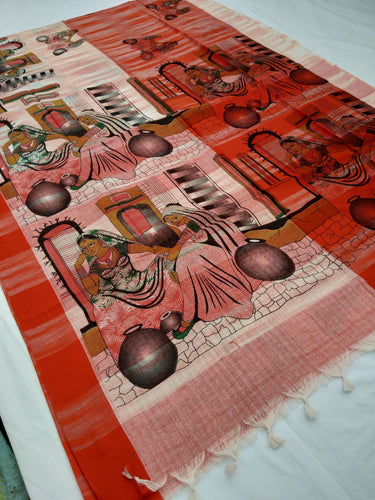 Mota Cotton Saree Comes With Bangladesh Print