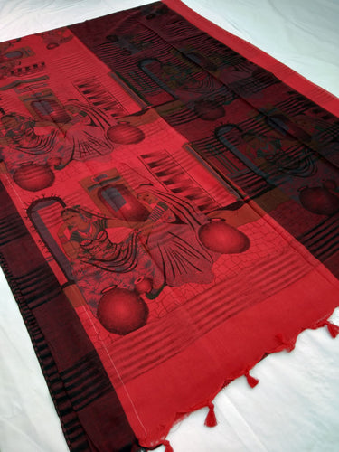 Mota Cotton Saree Comes With Bangladesh Print