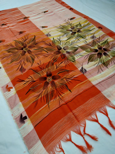 Mota Cotton Saree Comes With Bangladesh Print