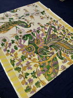 Load image into Gallery viewer, Printed Kerala Cotton Tissue (Gold Zari )