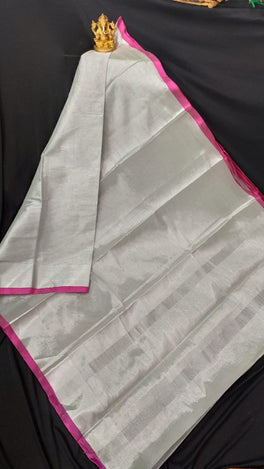 Uppada Pure Cotton Tissue Plain Saree