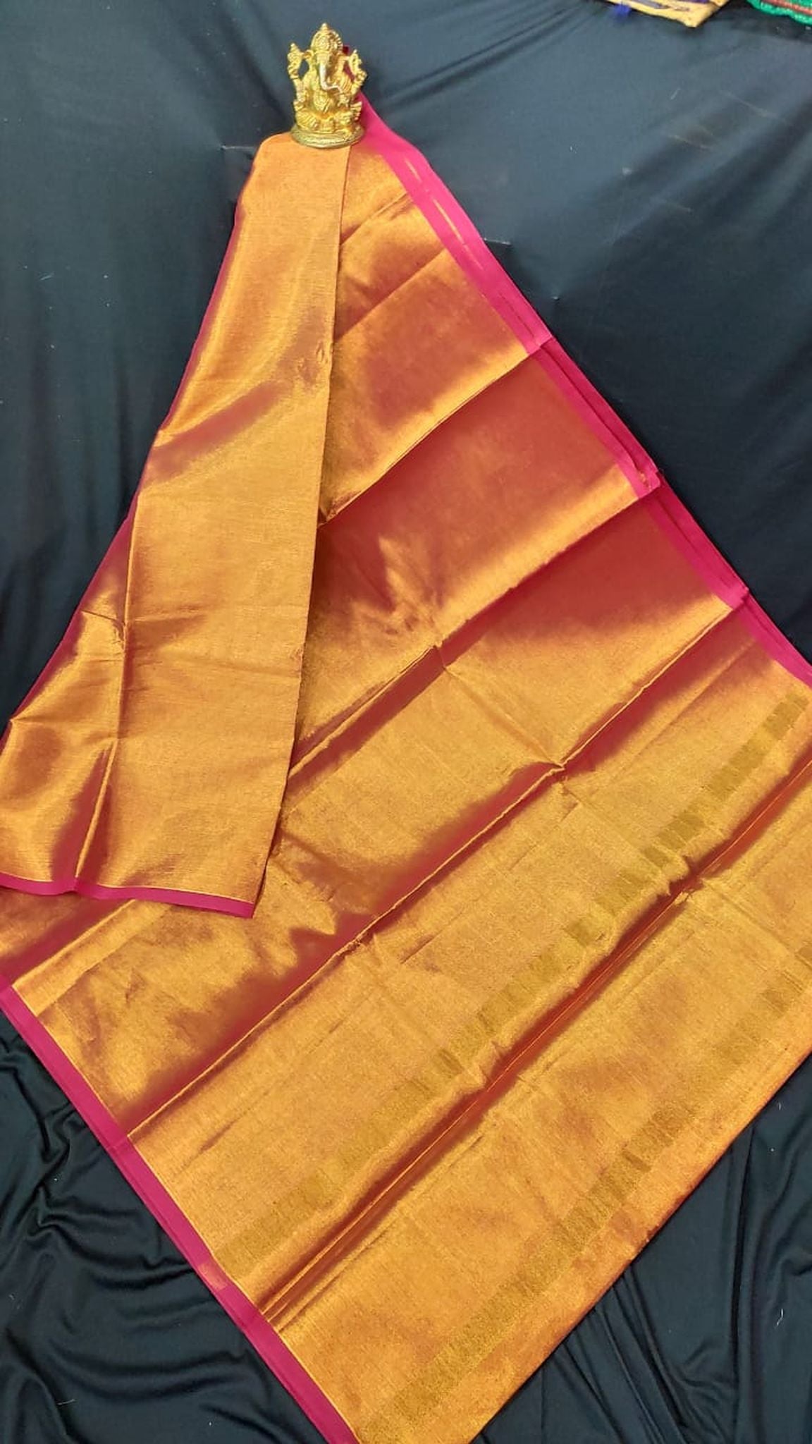 Uppada Pure Cotton Tissue Plain Saree
