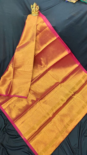 Uppada Pure Cotton Tissue Plain Saree