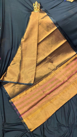 Uppada Pure Cotton Tissue Plain Saree