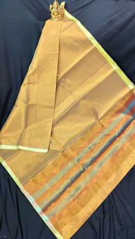 Uppada Pure Cotton Tissue Plain Saree