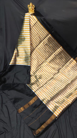 Uppada Pure Cotton Tissue Stripe Saree