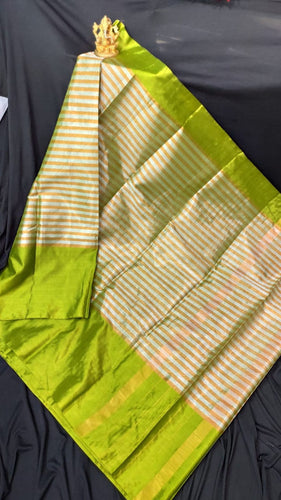 Uppada Pure Cotton Tissue Stripe Saree