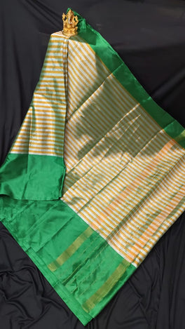 Uppada Pure Cotton Tissue Stripe Saree