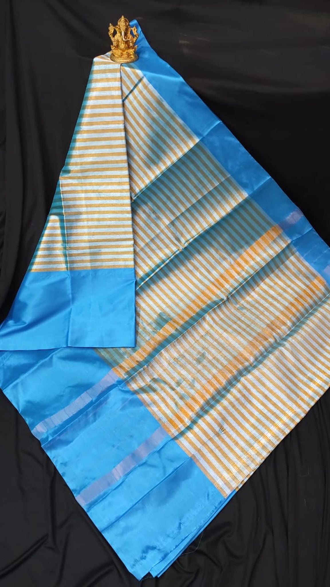 Uppada Pure Cotton Tissue Stripe Saree