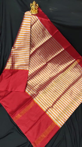 Uppada Pure Cotton Tissue Stripe Saree