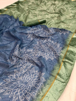 Unique Ikkat Bandhej Print Saree