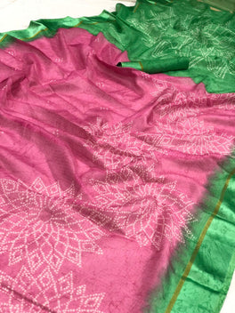 Unique Ikkat Bandhej Print Saree