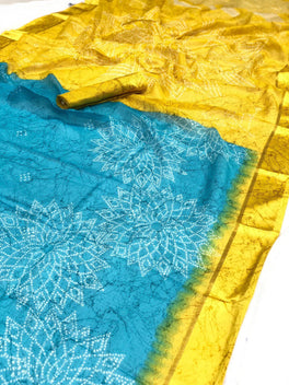 Unique Ikkat Bandhej Print Saree