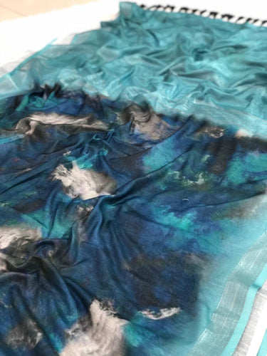 Unique Soft Linen Saree With Digital Print's