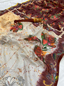 Trendy Linen Srilankan Batik Shibori Digital Print