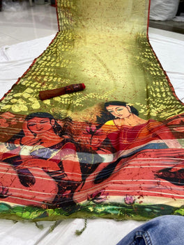 Trendy Linen Srilankan Batik Shibori Digital Print